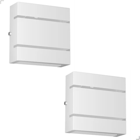 Kit com 2 Arandelas Slim 2 Frisos e 2 Fachos:branco