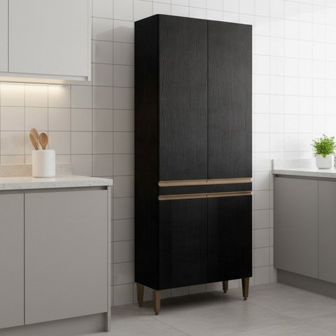 Paneleiro Duplo 4 Portas 6 Prateleiras 80cm Sabrina Soluzione Móveis