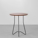 Ver imagem 2 de Mesa Lateral Filete Redonda Preto e Louro Freijó Abra Casa