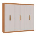Ver imagem 2 de Guarda Roupa 255cm C/ 6 Portas Provençal 3 Gavetas 100% Mdf Cor:cinamomo com Branco