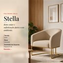 Ver imagem 4 de Kit 02 Poltronas Stella Linho Bege A19 Base Industrial Dourada - D'Rossi