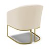 Kit 02 Poltronas Stella Linho Bege A19 Base Industrial Dourada - D'rossi Drossi - 5