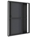 Ver imagem 2 de Porta Balcão de Alumínio Preto 3 Folhas 210x200 com Fechadura Linha 25