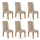 Ver imagem 1 de Kit 6 Cadeiras para Sala de Jantar Yasmin Marrom/Freijó/Kraft