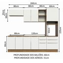 Ver imagem 4 de Armário de Cozinha Completa 260cm Rustic/Branco Veludo Lux Madesa 08