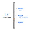 Ver imagem 4 de Bomba Submersa Caneta Palito 0.75CV Até 3000L/h 220V - TÉTIS