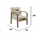 Ver imagem 4 de Kit 02 Poltronas Anita Cadeira Decorativa Recepção Escritório Quarto Sala - Corino Bege
