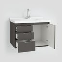 Ver imagem 3 de Gabinete para Banheiro Unik 80cm com Pia Lavatorio Suspenso Fimap Montado Grafite