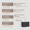 Ver imagem 5 de Gabinete para Banheiro Unik 80cm com Pia Lavatorio Suspenso Fimap Montado Grafite