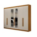 Ver imagem 2 de Guarda Roupa Diamante 6 Pts com Espelho Cinamomo/off Leifer