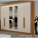 Ver imagem 4 de Guarda Roupa Diamante 6 Pts com Espelho Cinamomo/off Leifer