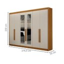 Ver imagem 3 de Guarda Roupa Diamante 6 Pts com Espelho Cinamomo/off Leifer