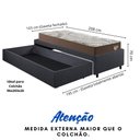 Ver imagem 5 de Base Box Cama Solteirão Sapateira Linho Cinza e Colchão Relax Adorabile Ecoflex 96x203
