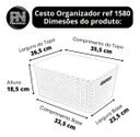Ver imagem 3 de 2 Caixas Organizadoras Rosa com Tampa Grande 15 Lts Rattan