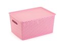 Ver imagem 2 de 2 Caixas Organizadoras Rosa com Tampa Grande 15 Lts Rattan