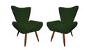 Ver imagem 1 de Kit 2 Poltronas Decorativa Emilia Suede Verde Pés Madeira Mz Decor