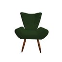 Ver imagem 2 de Kit 2 Poltronas Decorativa Emilia Suede Verde Pés Madeira Mz Decor