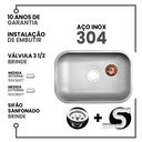 Ver imagem 2 de Cuba Cozinha Aço Inox American Steel Gold 304 56x34x17