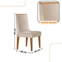 Ver imagem 4 de Mesa de Jantar Copper 120cm Tampo Mdf 4 Cadeiras Moderna Veludo Creme /off /naturale /serig Off