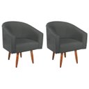 Ver imagem 2 de Kit 2 Poltronas Decorativa Jade Design Moderno Sala de Estar Quarto Escritório Confortável Luxo Pés