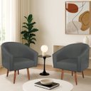 Ver imagem 1 de Kit 2 Poltronas Decorativa Jade Design Moderno Sala de Estar Quarto Escritório Confortável Luxo Pés
