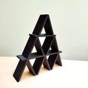 Ver imagem 2 de Castelo De Cartas 20 cm de altura / Estatueta Decorativa Baralho, Enfeite - Toque 3D:Preto