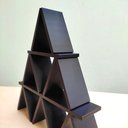 Ver imagem 5 de Castelo De Cartas 20 cm de altura / Estatueta Decorativa Baralho, Enfeite - Toque 3D:Preto
