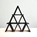 Ver imagem 6 de Castelo De Cartas 20 cm de altura / Estatueta Decorativa Baralho, Enfeite - Toque 3D:Preto