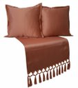 Ver imagem 1 de Peseira Cama King Queen 2,50x0,43 Marrom 2 Capas de Almofada Jacquard 40x40