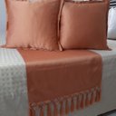 Ver imagem 3 de Peseira Cama King Queen 2,50x0,43 Marrom 2 Capas de Almofada Jacquard 40x40