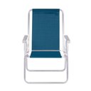 Ver imagem 5 de Kit 4 Cadeira Praia Alta Alumínio Conforto 120 Kg Azul Mor
