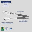 Ver imagem 3 de Pegador Tramontina Utilitá em Aço Inox com Cabo Emborrachado Cinza 28 Cm