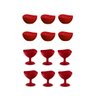 Jogo de Sobremesa Vermelho Taça e Bowl Pote 300ml 12un - 1