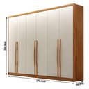 Ver imagem 4 de Guarda Roupa Casal Livorno Plus 6 Portas de Bater 8 Gavetas MDF Cinamomo Fendi Fosco 276,2cm