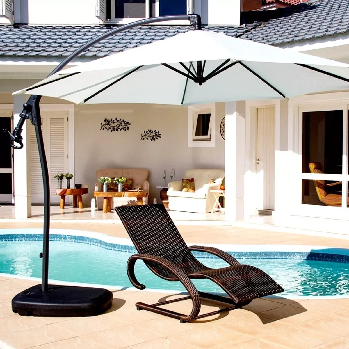 Ombrelone Mor Dubai 2,90m com Base Ref.409162 - Bege - 7