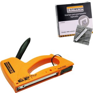 Kit Grampeador Tapeceiro ABS 5525 + Grampo 106 / 8mm 1000 peças - Starfer