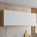 Ver imagem 2 de Armário de Geladeira Aereo 4 Portas Andreia 150cm Ajl Móveis:amêndoa Branco