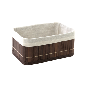 Cesto Organizador Dobravel Bambu Escuro 23x15x10 Mimo Style