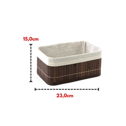 Cesto Organizador Dobravel Bambu Escuro 23x15x10 Mimo Style - 2