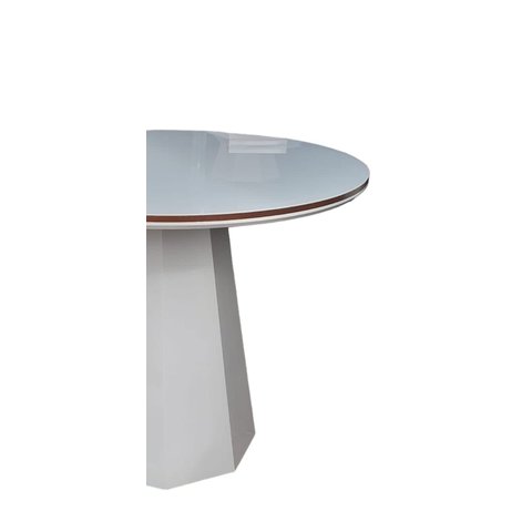 Mesa de Jantar Cone Base Oitavada 90 cm com Tampo Off/Mel/Off