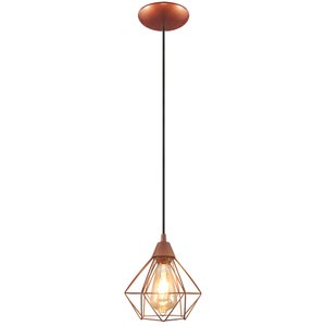 Pendente Aramado Diamante Medio Cobre Todos Ambientes