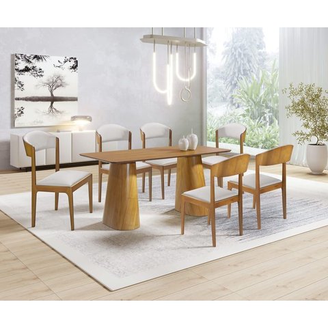 Sala de Jantar Moderna 6 Cadeiras 2x1 Brindisi Art Salas