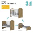 Ver imagem 5 de Berço Mini Cama 3 Em 1 Bala De Menta Henn Rústico Branco Hp