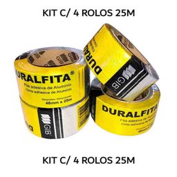 Pacote com 4 Rolos de Duralfita 48mm x 25m Gib - 2