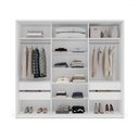 Ver imagem 3 de Guarda-roupa Casal Lisboa 3 Portas 4 Gavetas com Espelho Branco/creme - Politorno