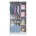 Ver imagem 3 de Guarda-Roupa Infantil 3 Portas 2 Gavetas Puxador de Urso Tedy Branco/Azul - Percasa