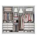 Ver imagem 3 de Guarda Roupa Casal 100% Mdf 6 Portas 6 Gavetas - Livorno-branco - Móveis Novo Horizonte