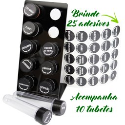 Porta Temperos Porta Condimentos com 10 un em Acrílico Make Laser PTAC - 4