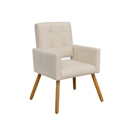 Poltrona Cadeira Camila Clinica Escritório Recepção Consultório Bege - Dl Decor - 1