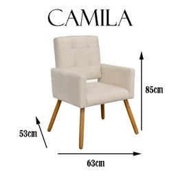 Poltrona Cadeira Camila Clinica Escritório Recepção Consultório Bege - Dl Decor - 5